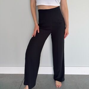 High Waist Tailored Trousers Satin Stripe Size S